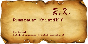 Rumszauer Kristóf névjegykártya